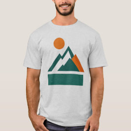 Geometri Form Berg Solnedgång T-Shirt