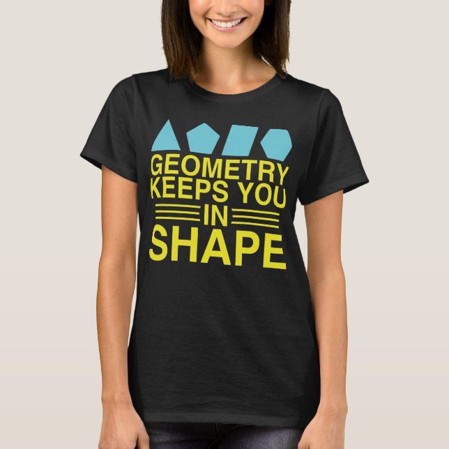 Geometri håller dig i skämt för ShapeMathvits Tee Shirt (Framsida)