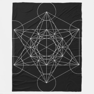 Geometri i Helig:Metatrons kub, svart och vit Fleecefilt