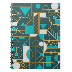 Geometri minimalistisk konstverk retroaffisch med  anteckningsbok