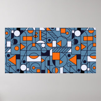 Geometri Minimalistisk teckningsretro poster med s