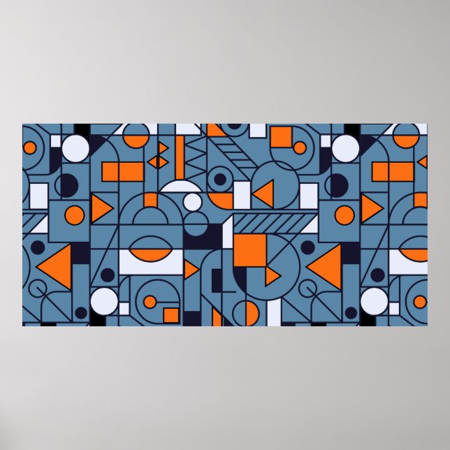 Geometri Minimalistisk teckningsretro poster med s (Framsidan)