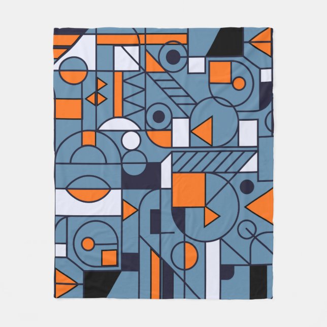 Geometri Minimalistisk teckningsretro poster med s Fleecefilt (Framsidan)