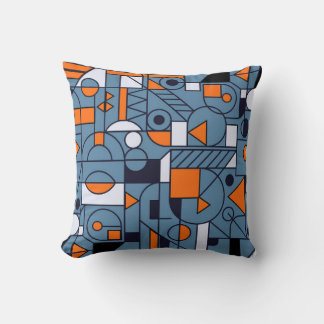 Geometri Minimalistisk teckningsretro poster med s Kudde