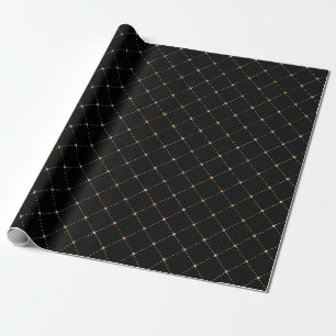 Geometri pricker grillar Sepia som svart guld Presentpapper
