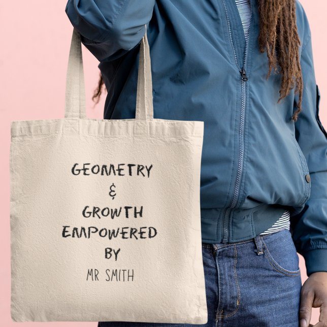 Geometri & Tillväxt Personlig Matematiklärare Tygkasse (Customize it with your name and embrace the honor of teaching, one equation at a time.)