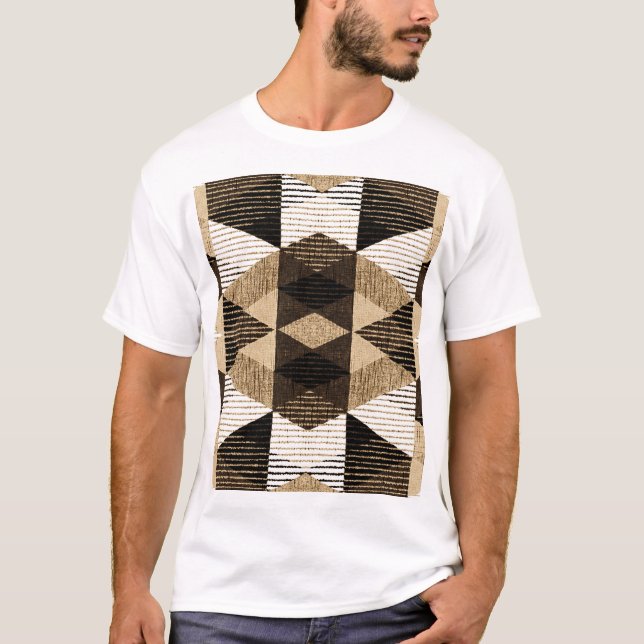 Geometri Upprepa: Texturerad bakgrundsdesign T Shirt (Framsida)