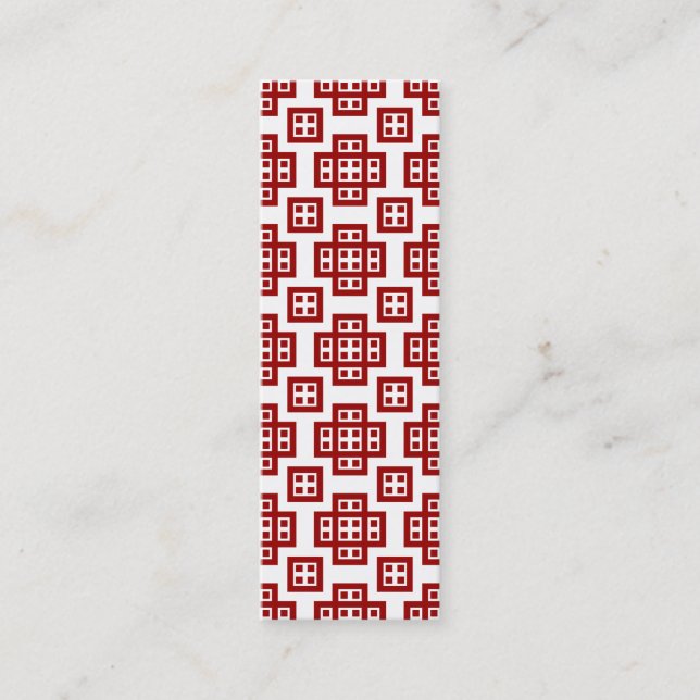 Geometric 030614 - Ruby Red on White Mini Visitkort (Framsida)
