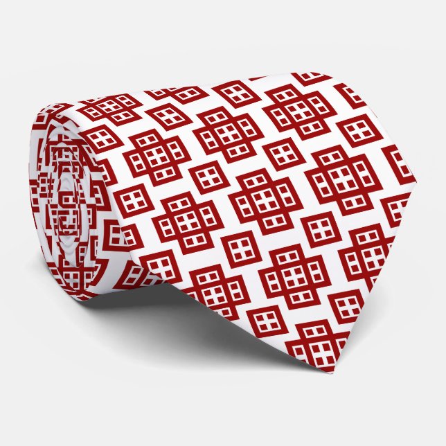 Geometric 030614 - Ruby Red on White Slips (Rullad)