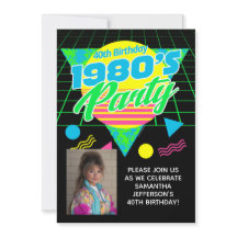 Geometric 1980 s 80-tal 40:e fotoFödelsedagsfesten