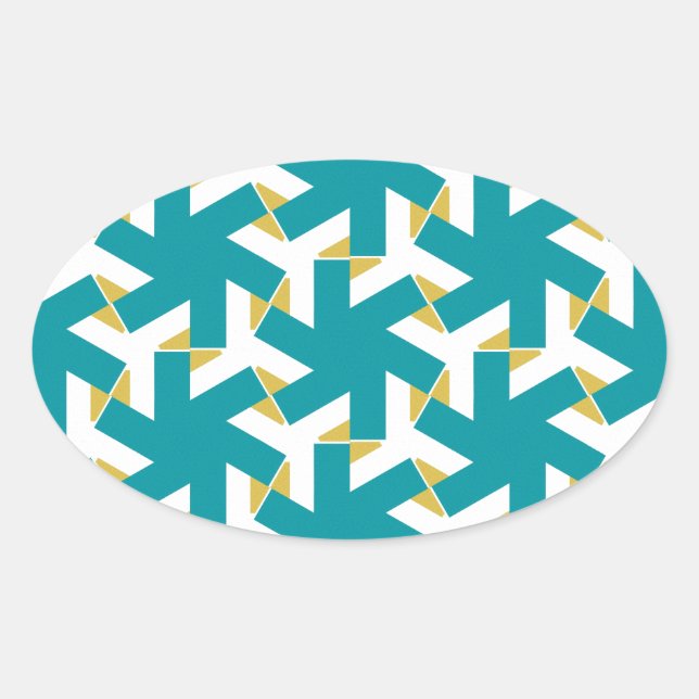 Geometric 230614 (03) ovalt klistermärke (Framsida)