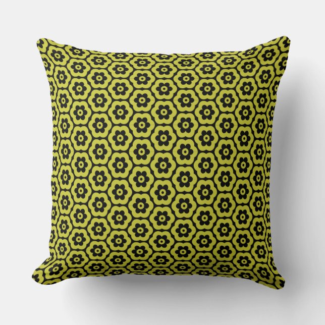 Geometric 280514 (03) - Banana and Black Kudde (Framsida)