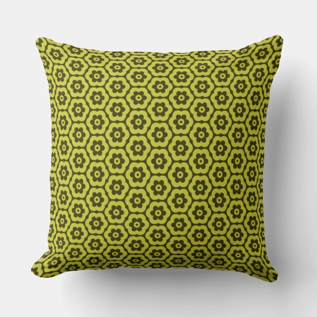 Geometric 280514 (03) - Banana and Mörk Olive Kudde (Framsida)
