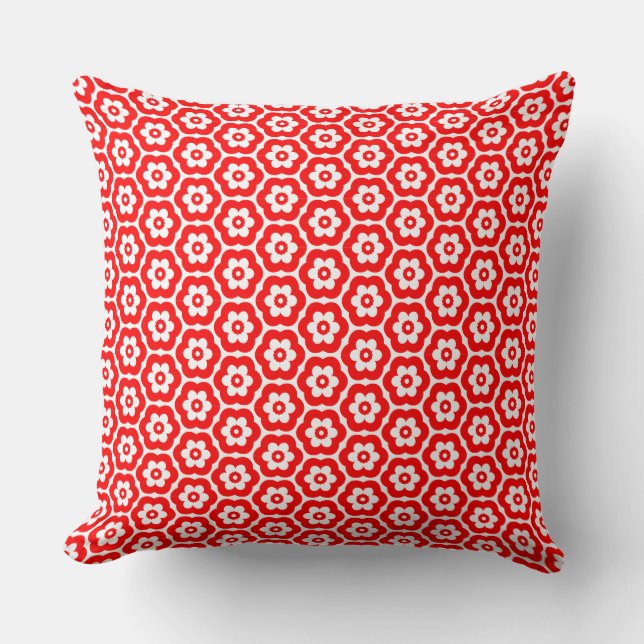 Geometric 280514 (03) - Red on Black Kudde (Framsida)