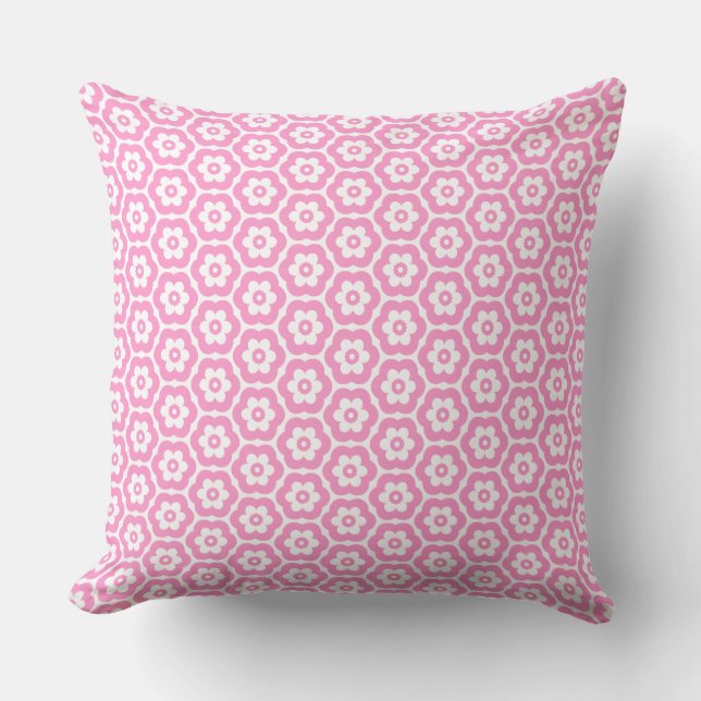 Geometric 280514 (03) - Rosa on White Kudde (Framsida)