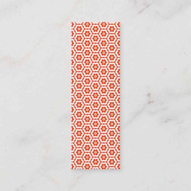 Geometric 280514 (03) - White on Red Orange Mini Visitkort (Framsida)