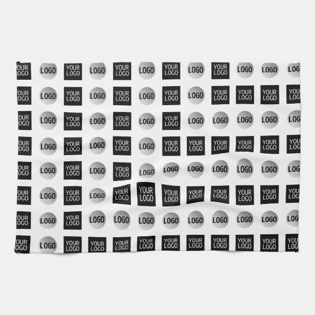 Geometric 2 Logotyp Mönster Design Kökshandduk (Horisontell)