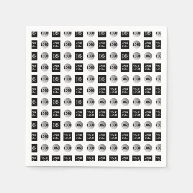 Geometric 2 Logotyp Mönster Design Pappersservett (Framsidan)