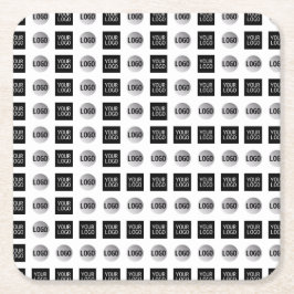 Geometric 2 Logotyp Mönster Design Underlägg Papper Kvadrat