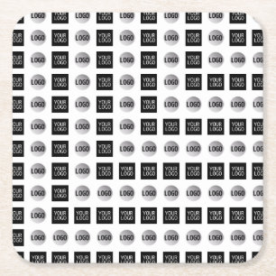 Geometric 2 Logotyp Mönster Design Underlägg Papper Kvadrat