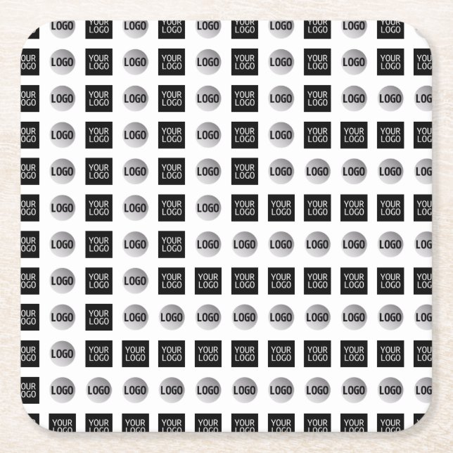 Geometric 2 Logotyp Mönster Design Underlägg Papper Kvadrat (Framsidan)