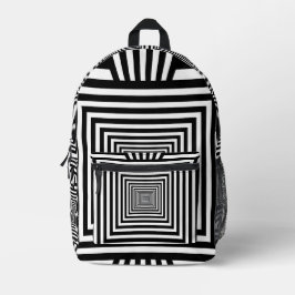 Geometric 3D Black and White Backpack — Stylish an