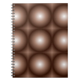 Geometric 3D Circle Mörk Brown Mocha Mousse White Anteckningsbok