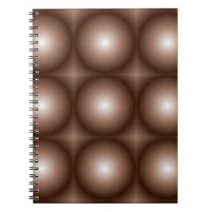 Geometric 3D Circle Mörk Brown Mocha Mousse White Anteckningsbok