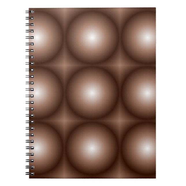 Geometric 3D Circle Mörk Brown Mocha Mousse White Anteckningsbok (Framsidan)