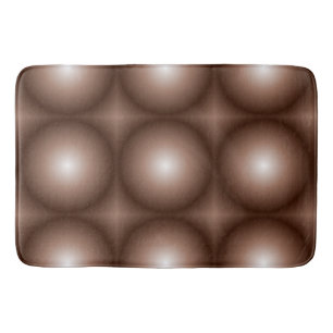 Geometric 3D Circle Mörk Brown Mocha Mousse White Badrumsmatta