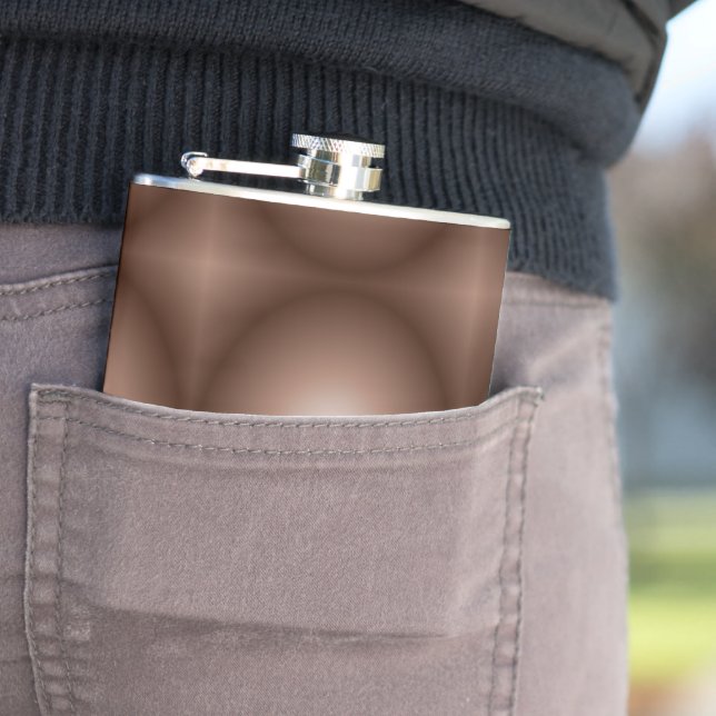 Geometric 3D Circle Mörk Brown Mocha Mousse White Fickplunta (In Situ)