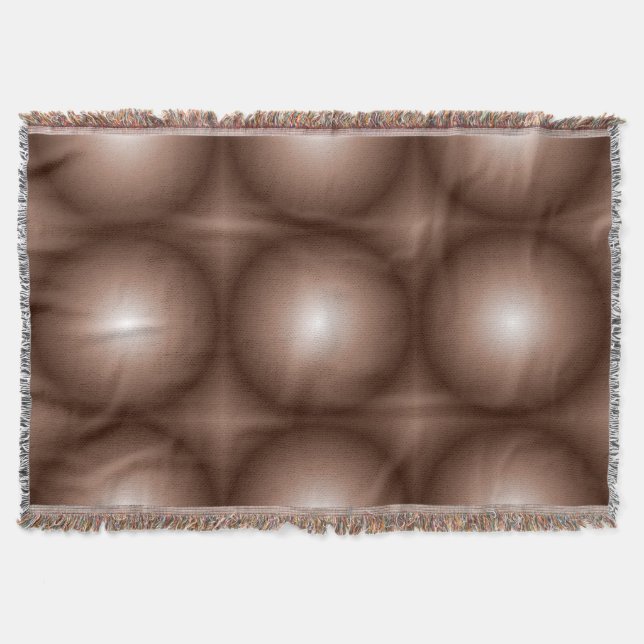 Geometric 3D Circle Mörk Brown Mocha Mousse White Filt (Framsidan)