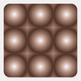 Geometric 3D Circle Mörk Brown Mocha Mousse White Fyrkantigt Klistermärke