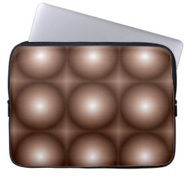 Geometric 3D Circle Mörk Brown Mocha Mousse White Laptop Fodral