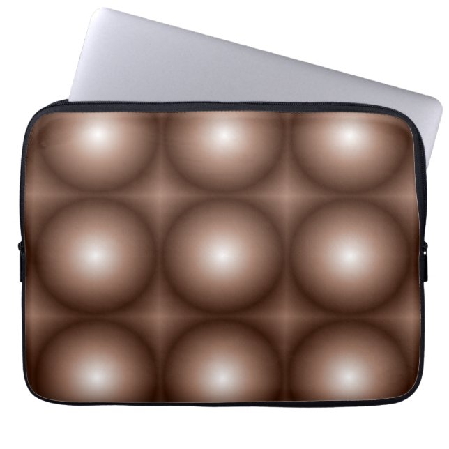 Geometric 3D Circle Mörk Brown Mocha Mousse White Laptop Fodral (Framsidan)