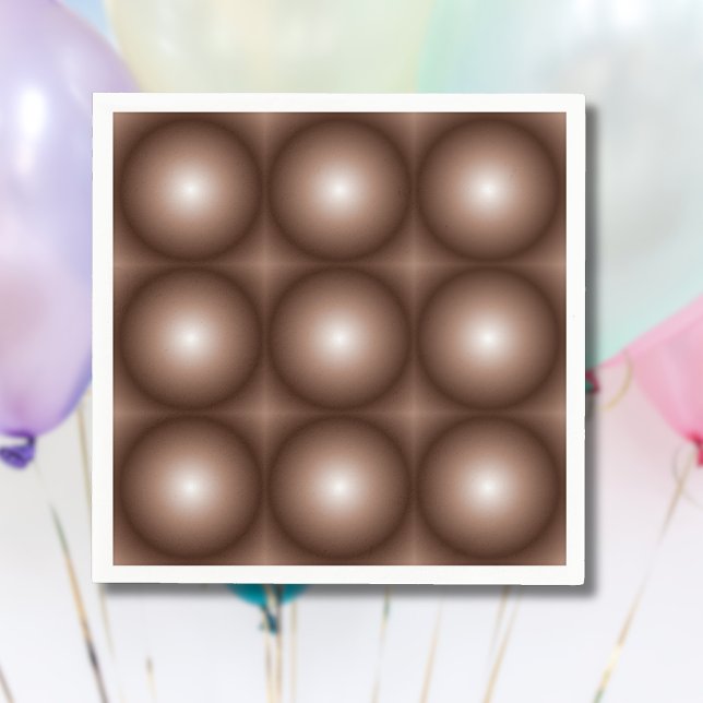 Geometric 3D Circle Mörk Brown Mocha Mousse White Pappersservett (Skapare uppladdad)