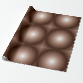 Geometric 3D Circle Mörk Brown Mocha Mousse White Presentpapper