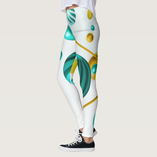 Geometric 3D Sphere Abstrakt Leggings (Vänster)