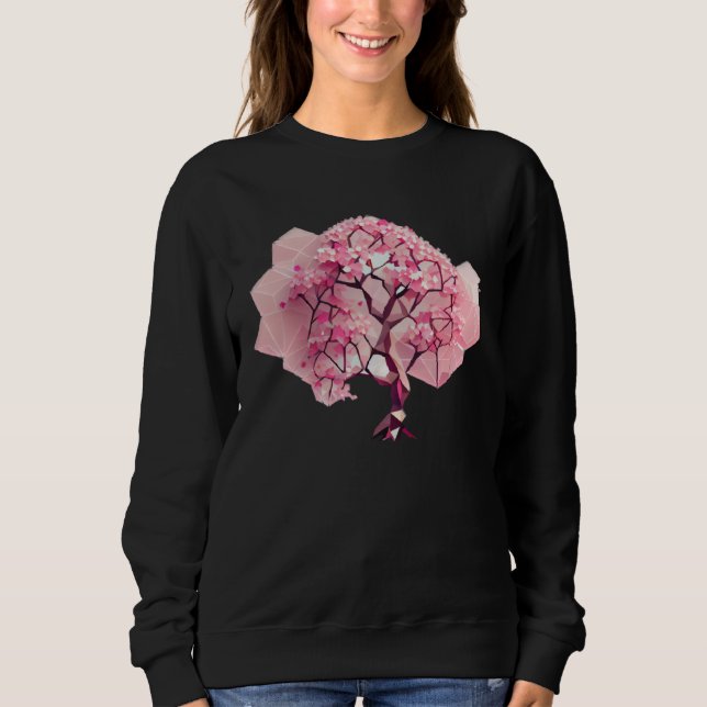 Geometric A Refreshing and Vibrant Pink Cherry Blo T Shirt (Framsida)