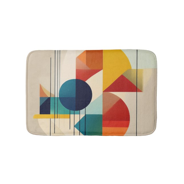 Geometric Abstract Art in Bauhaus Style Badrumsmatta (Framsidan)