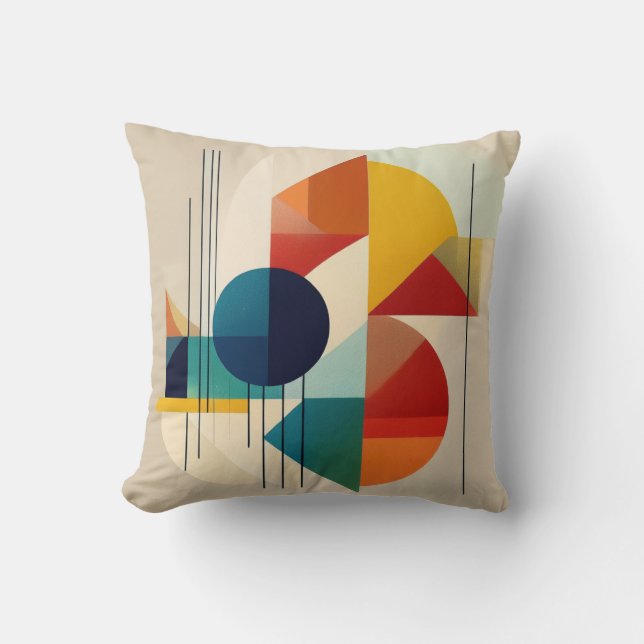Geometric Abstract Art in Bauhaus Style Kudde (Framsida)