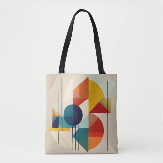 Geometric Abstract Art in Bauhaus Style Tygkasse (Framsida)