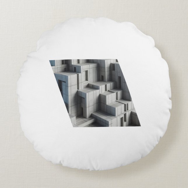 Geometric Abstract Concrete Structure with Sharp A Rund Kudde (Framsidan)