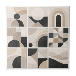 Geometric Abstract Harmony – Modern Ceramic Tile Kakelplatta