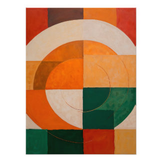 Geometric Abstract with Arcs Fototryck