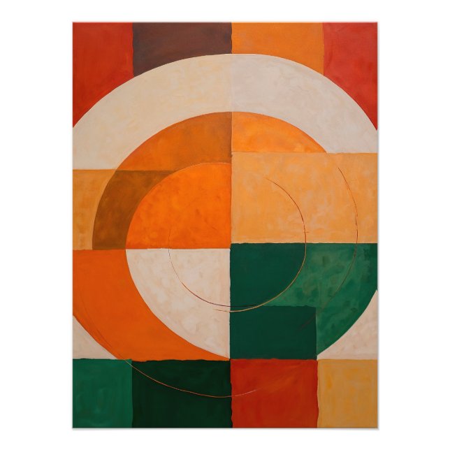Geometric Abstract with Arcs Fototryck (Framsidan)