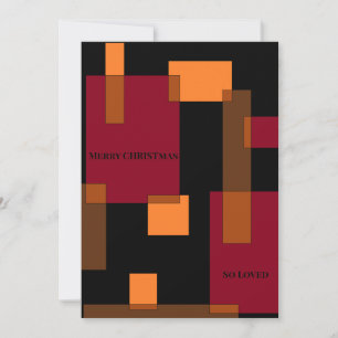 Geometric Abstraction Red Brown Black jul Julkort