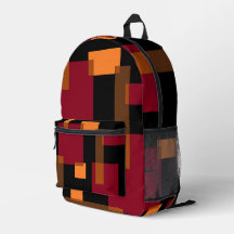 Geometric Abstraction Red Orange Brown Black