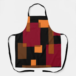 Geometric Abstraction Red Orange Brown Black