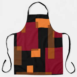 Geometric Abstraction Red Orange Brown Black